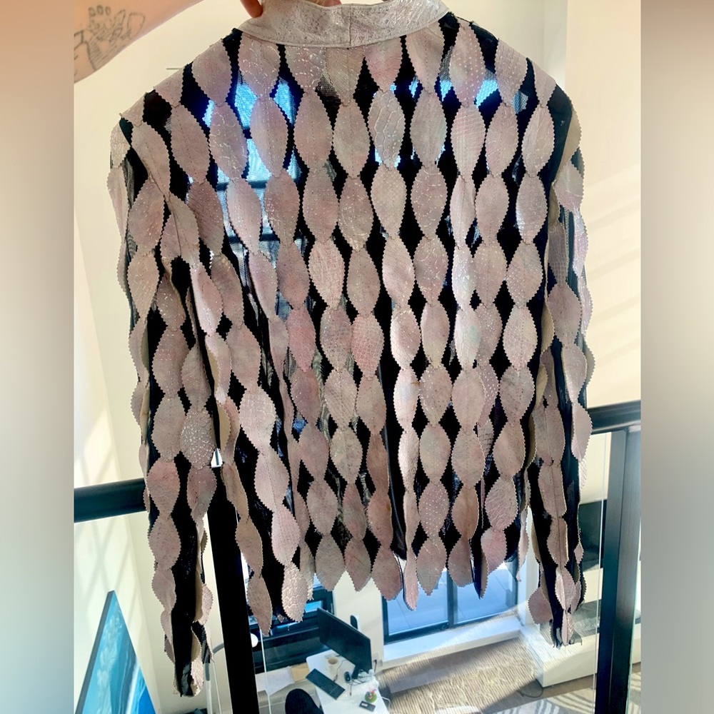 Vintage Sheer Jacket with Leather Petals